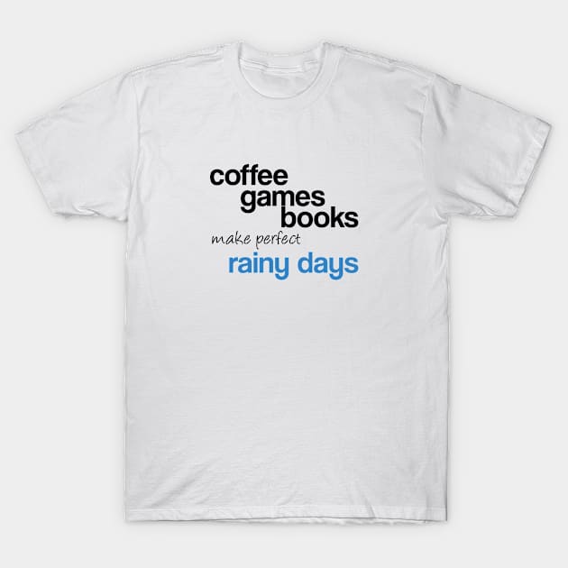 Coffee games books (White) T-Shirt by Fairytale Tees